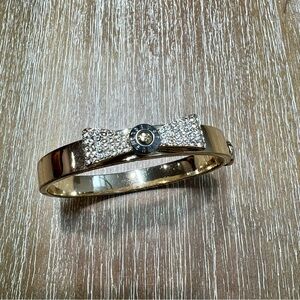 Henri Bendel Hinged Crystal Bow Bangle Bracelet